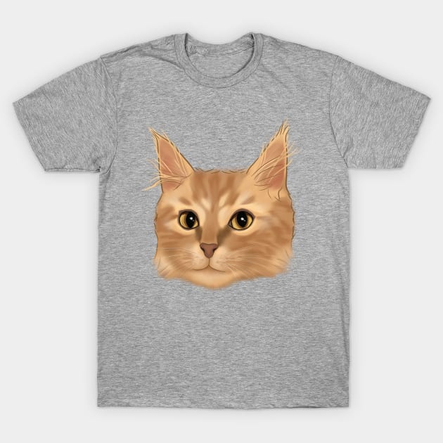 Orange Tabby Cat Portrait T-Shirt by caitlinshea24